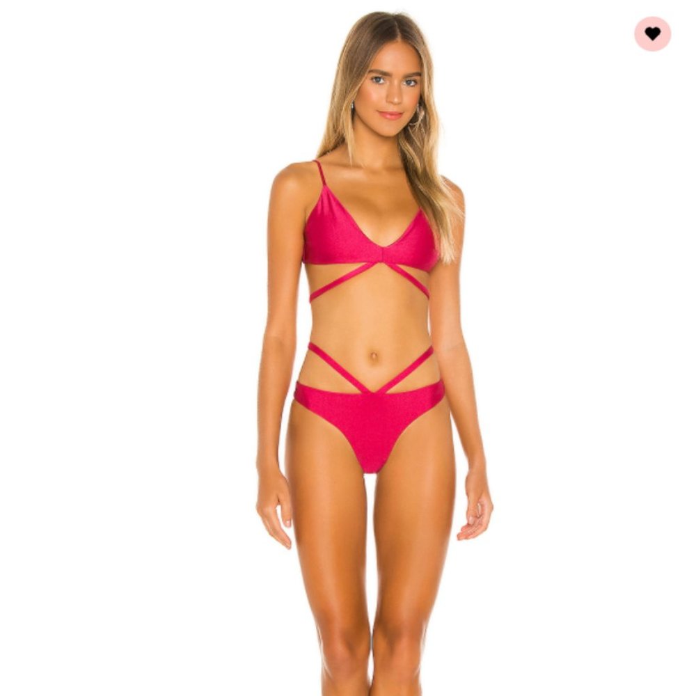 Revolve x Michael Costello Bikini | Hot Pink Cutout Bikini Set